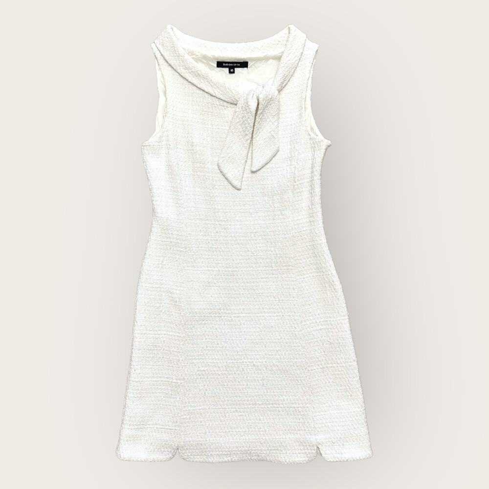 Drew Phillips Fash•ion•iś•ta White Tweed Mini Dress Size‎ 10